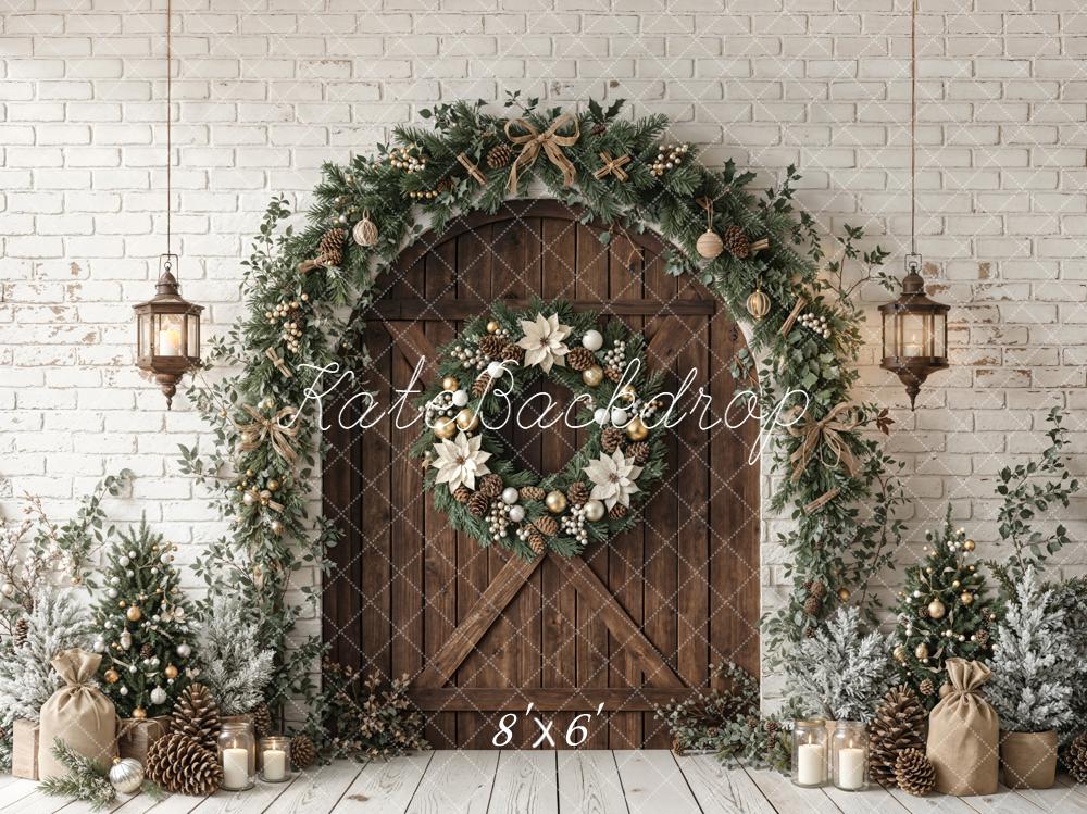 Kate Christmas Wooden Arch Garland Rustic Backdrop Designed by Emetselch - Image 5