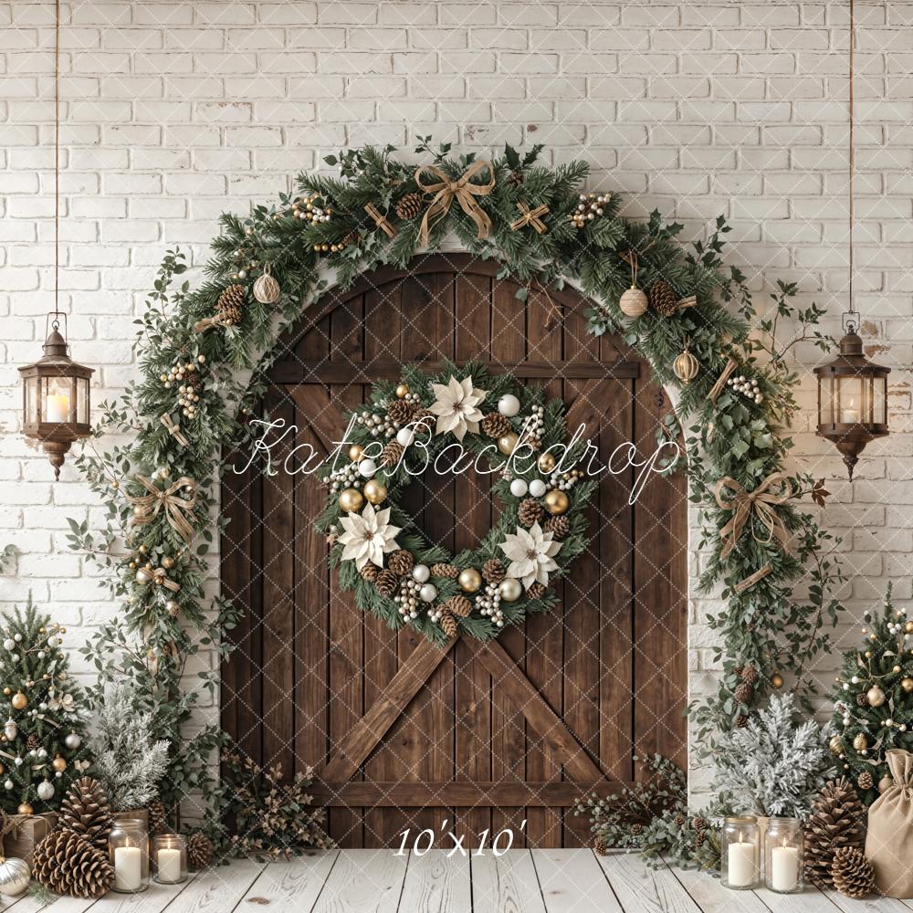 Kate Christmas Wooden Arch Garland Rustic Backdrop Designed by Emetselch - Image 9