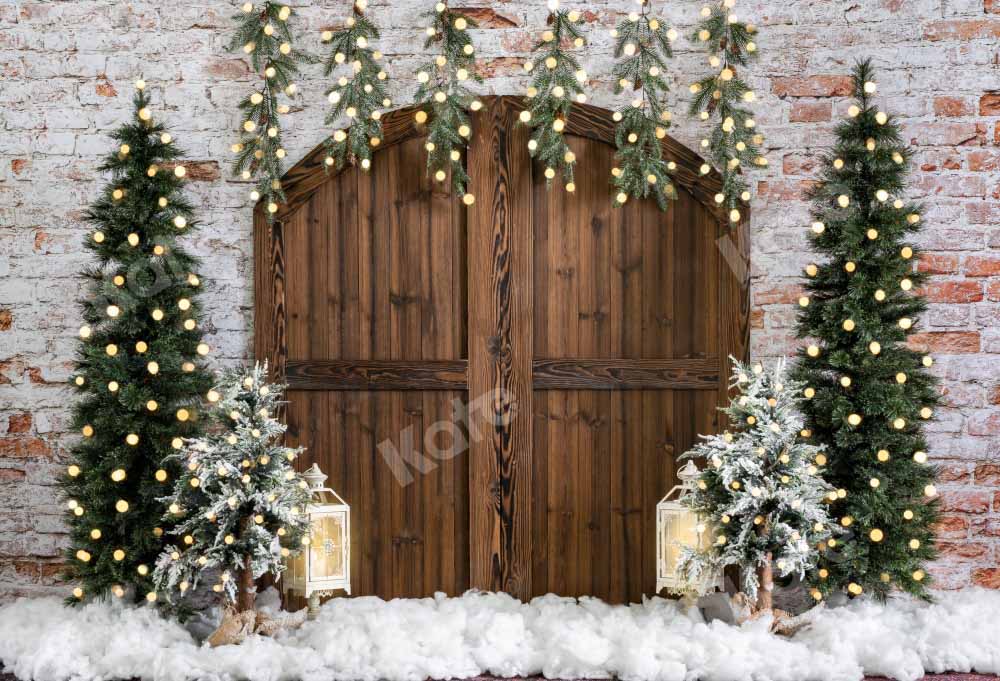 Kate Christmas Wooden Barn Door Backdrop Designed by Emetselch - Image 2