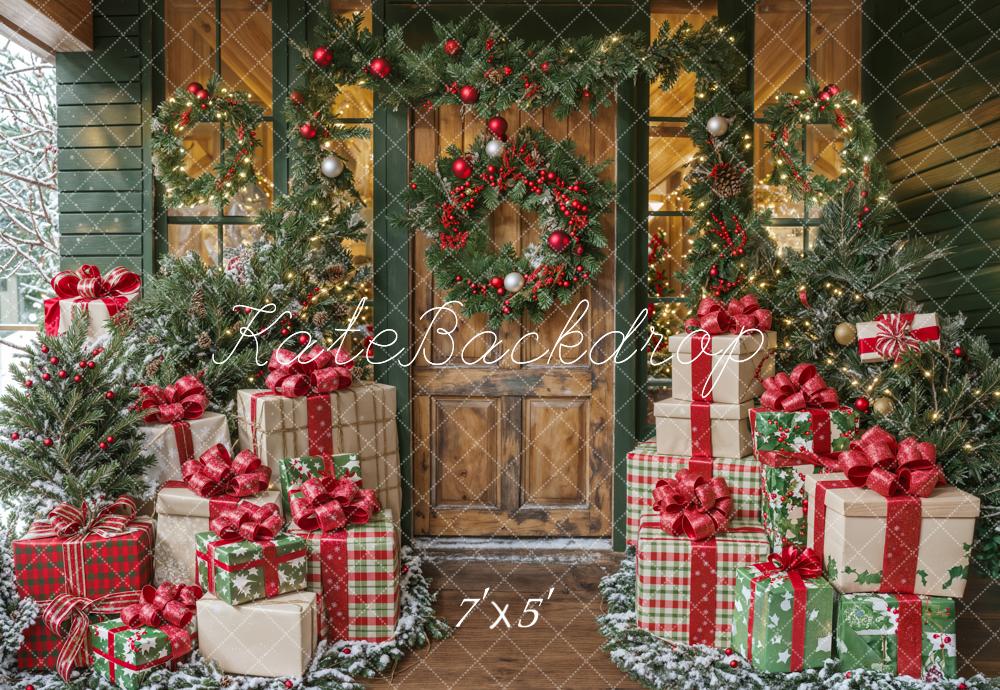 Kate Christmas Wooden Door Gifts Backdrop Designed by Emetselch - Image 2