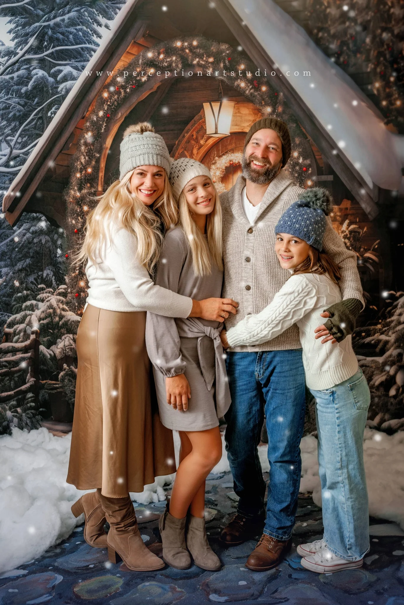 Kate Christmas Wooden House Backdrop Designed by Chain Photography - Image 5