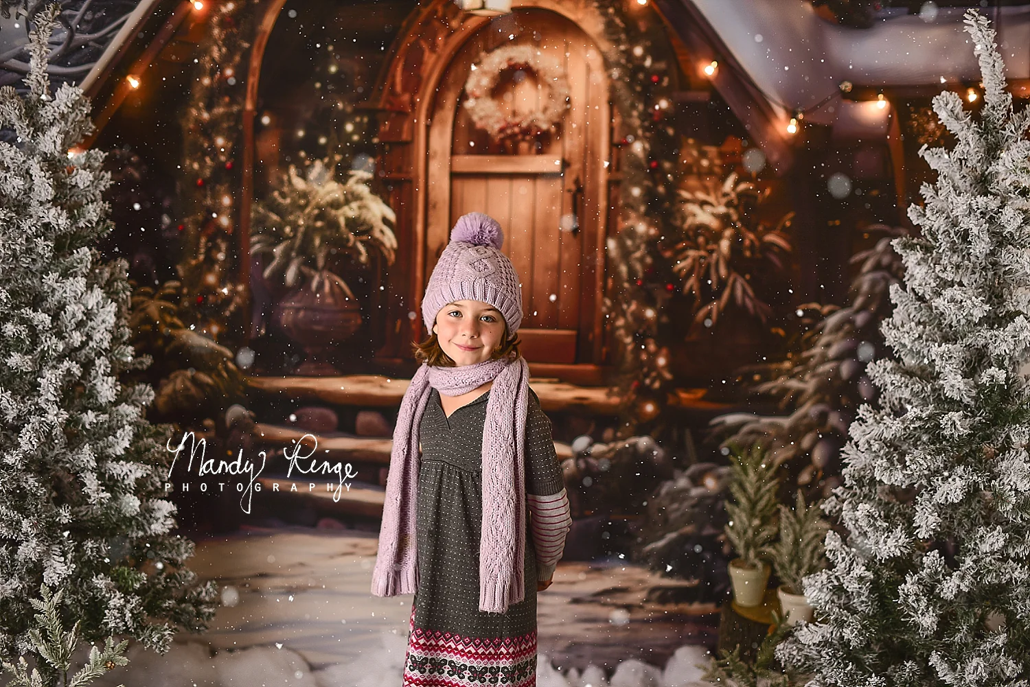 Kate Christmas Wooden House Backdrop Designed by Chain Photography - Image 8