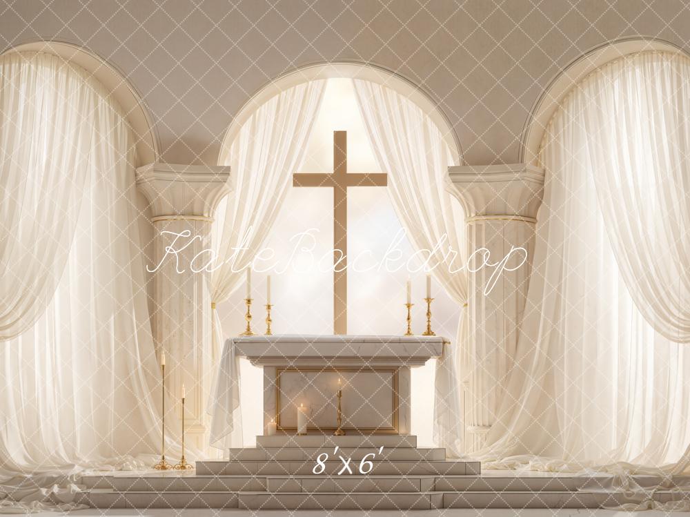 Kate Church Altar Pillars Cross Backdrop Designed by Chain Photography - Image 3