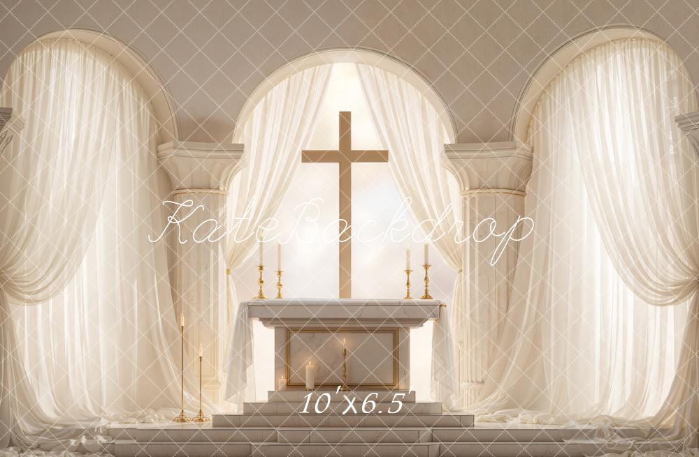 Kate Church Altar Pillars Cross Backdrop Designed by Chain Photography - Image 4