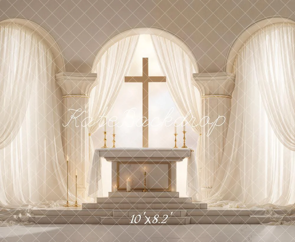 Kate Church Altar Pillars Cross Backdrop Designed by Chain Photography - Image 6