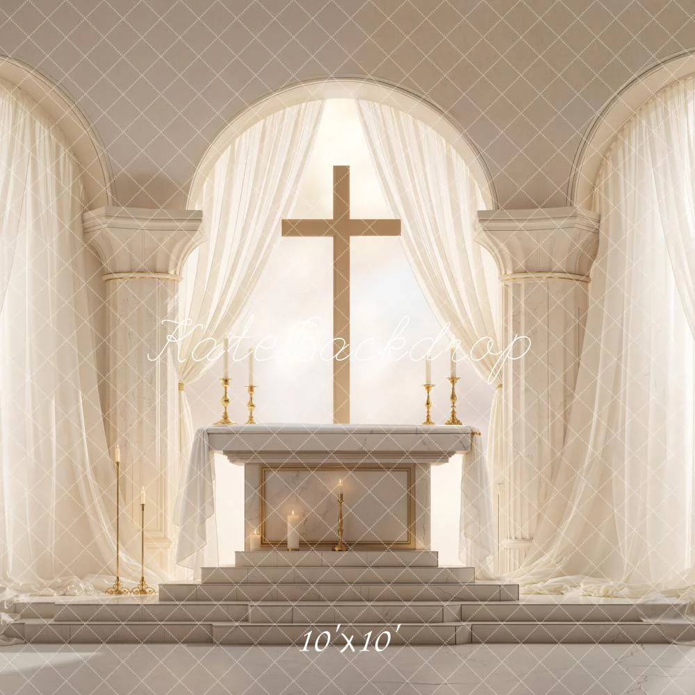 Kate Church Altar Pillars Cross Backdrop Designed by Chain Photography - Image 7
