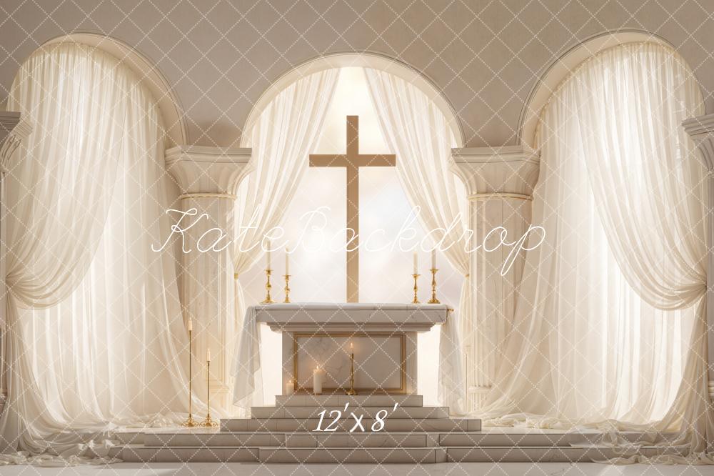 Kate Church Altar Pillars Cross Backdrop Designed by Chain Photography - Image 8