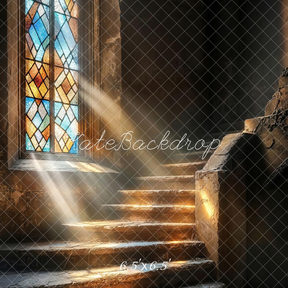 Kate Church Stained Glass Cascading Stairs Backdrop Designed by Emetselch - Image 2
