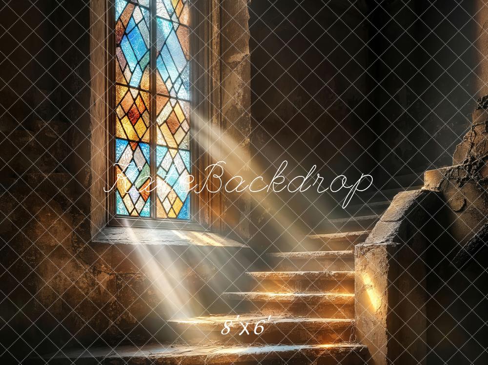 Kate Church Stained Glass Cascading Stairs Backdrop Designed by Emetselch - Image 3