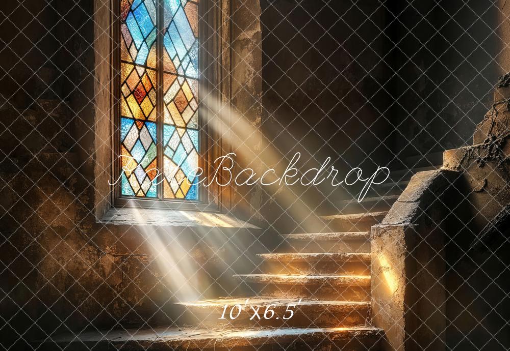 Kate Church Stained Glass Cascading Stairs Backdrop Designed by Emetselch - Image 4