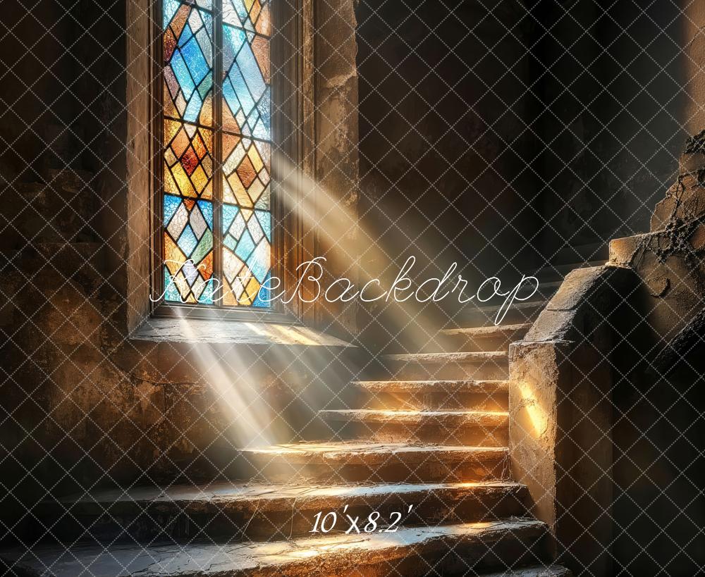 Kate Church Stained Glass Cascading Stairs Backdrop Designed by Emetselch - Image 5