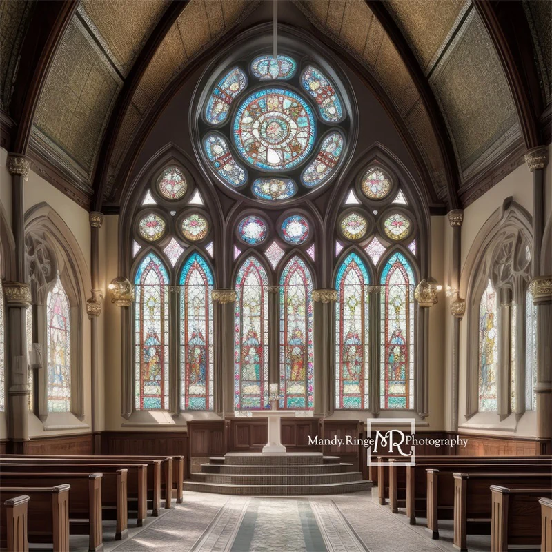 Kate Church Stained Glass Window Backdrop Designed by Mandy Ringe Photography - Image 2