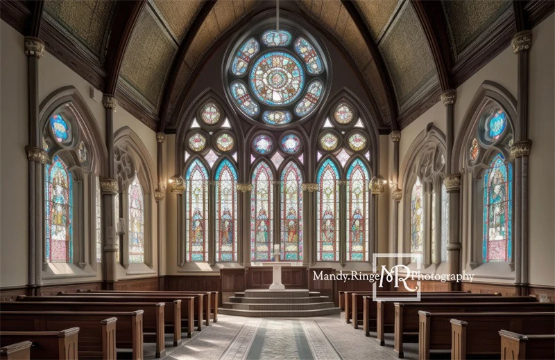 Kate Church Stained Glass Window Backdrop Designed by Mandy Ringe Photography - Image 3