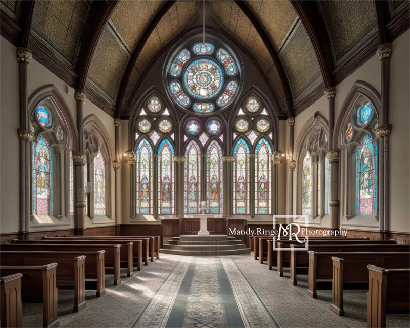 Kate Church Stained Glass Window Backdrop Designed by Mandy Ringe Photography - Image 5