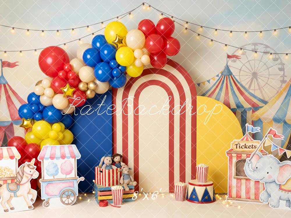 Kate Circus Carnival Balloons Concessions Backdrop Designed by Patty Robert - Image 3