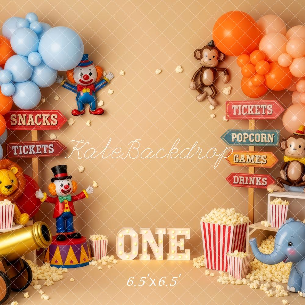 Kate 1st Birthday Circus Clown Balloons Backdrop Designed by Patty Robert - Image 2