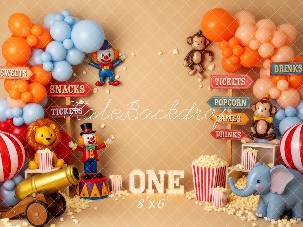 Kate 1st Birthday Circus Clown Balloons Backdrop Designed by Patty Robert - Image 3