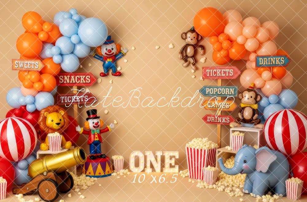 Kate 1st Birthday Circus Clown Balloons Backdrop Designed by Patty Robert - Image 4