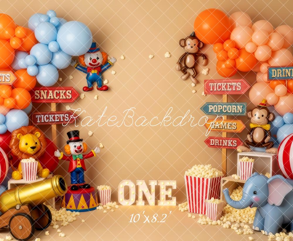 Kate 1st Birthday Circus Clown Balloons Backdrop Designed by Patty Robert - Image 6