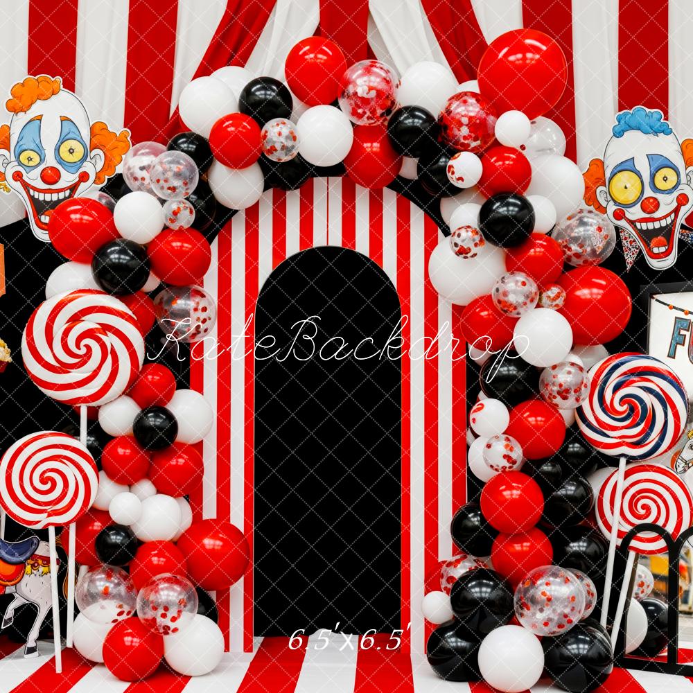 Kate Circus Clown Striped Balloons Funhouse Backdrop Designed by Patty Robert - Image 2