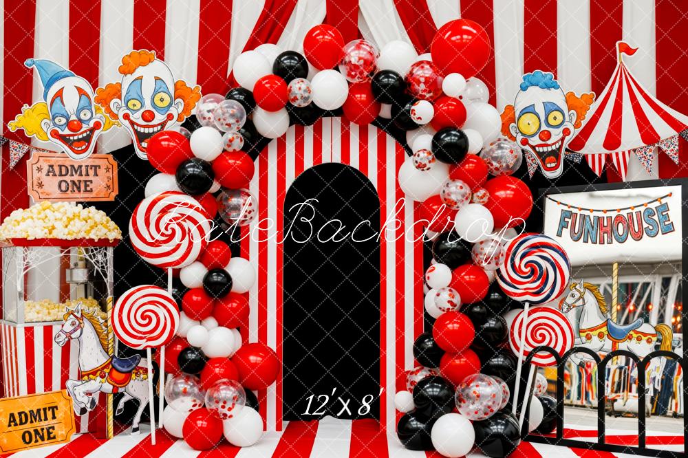 Kate Circus Clown Striped Balloons Funhouse Backdrop Designed by Patty Robert - Image 8