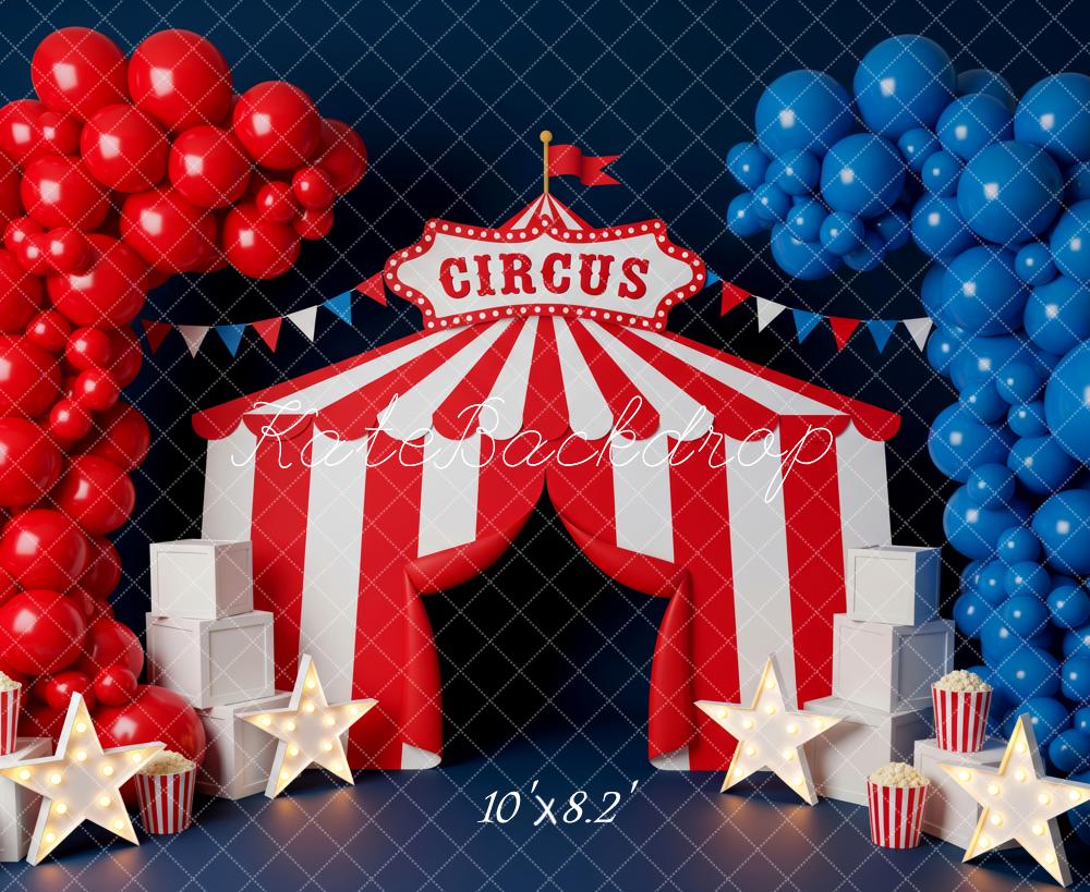 Kate Circus Tent Balloons Stars Fleece Backdrop Designed by Patty Robert - Image 3