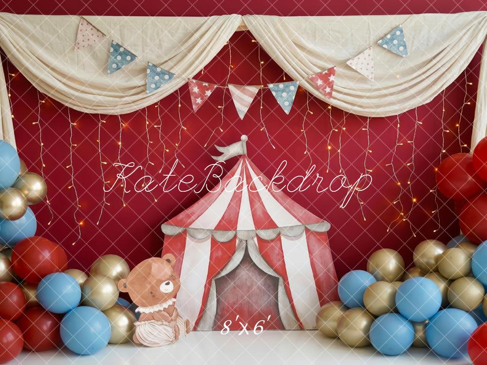 Kate Circus Tent Bear Balloons Bunting Backdrop Designed by Patty Robert - Image 3