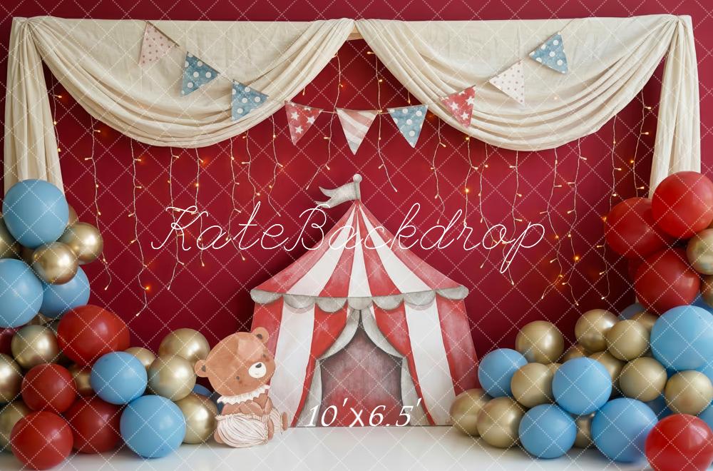 Kate Circus Tent Bear Balloons Bunting Backdrop Designed by Patty Robert - Image 4