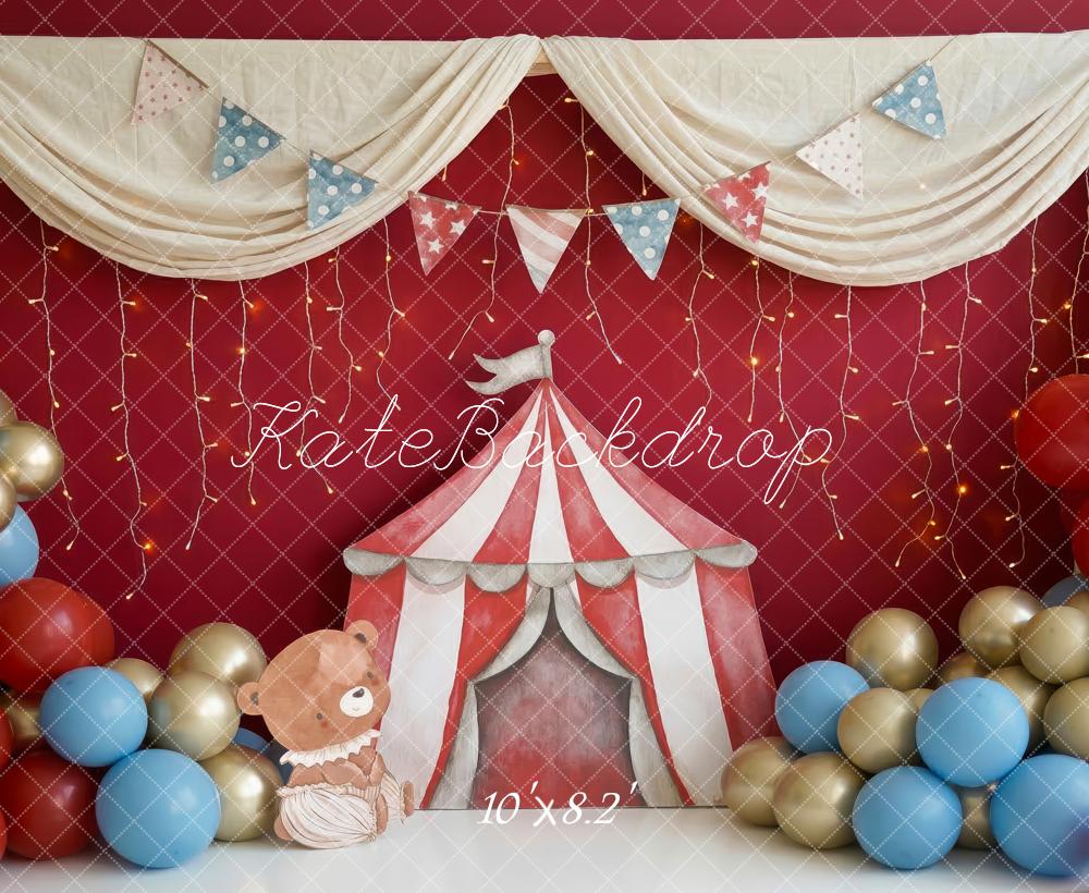 Kate Circus Tent Bear Balloons Bunting Backdrop Designed by Patty Robert - Image 6