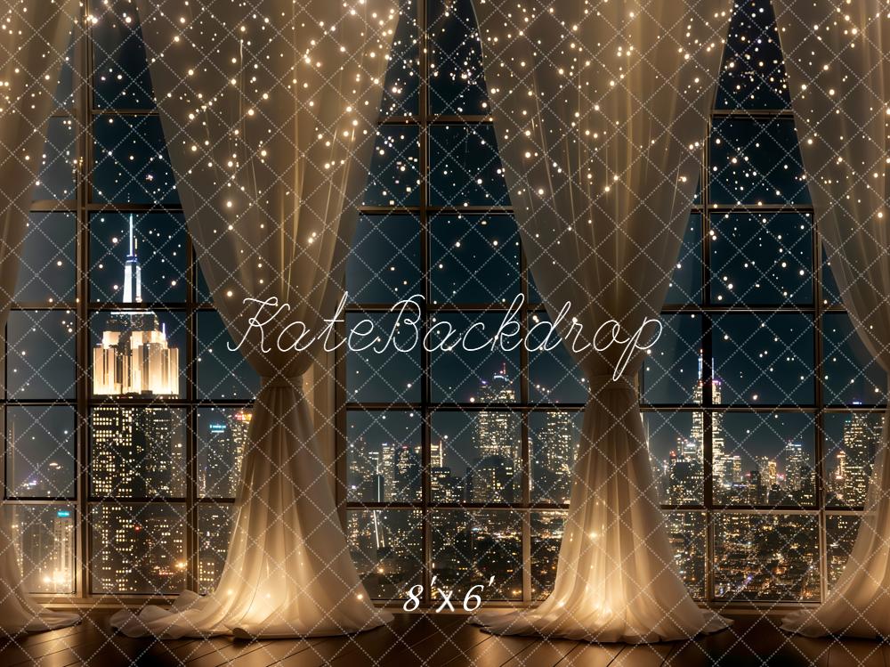 Kate City Night Curtains Fairy Lights Backdrop Designed by Chain Photography - Image 7