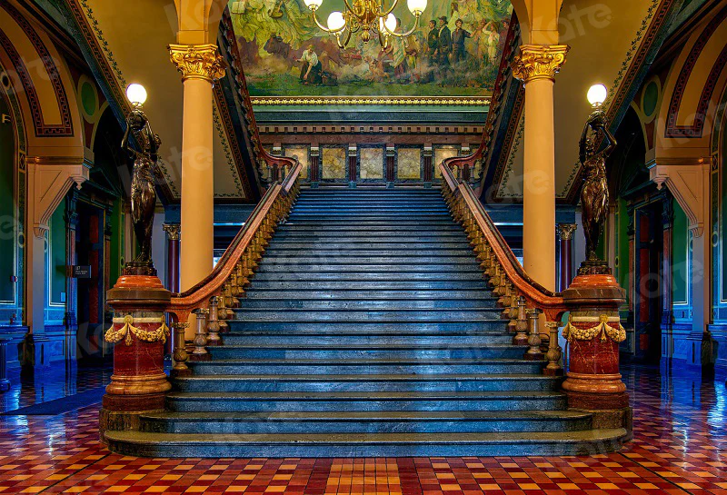 Kate Classical Grand Staircase Building Backdrop for Photography