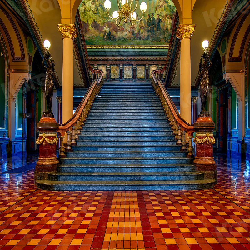 Kate Classical Grand Staircase Building Backdrop for Photography - Image 2