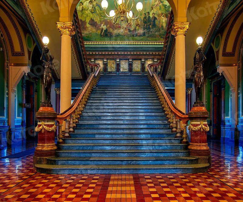 Kate Classical Grand Staircase Building Backdrop for Photography - Image 3