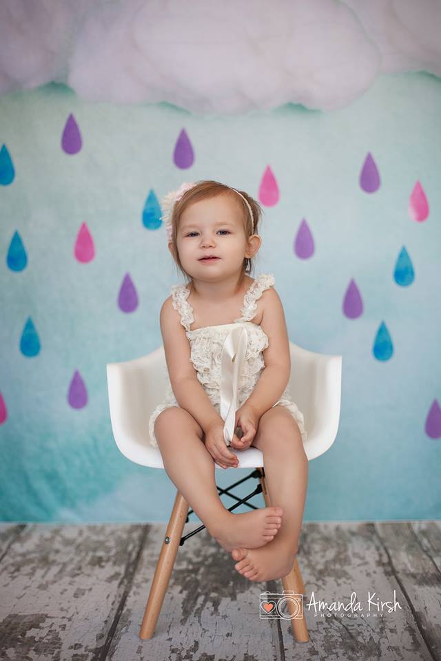 Kate Clouds And Colored Rain Baby Shower Backdrop for Photography designed by Jerry_Sina - Image 4
