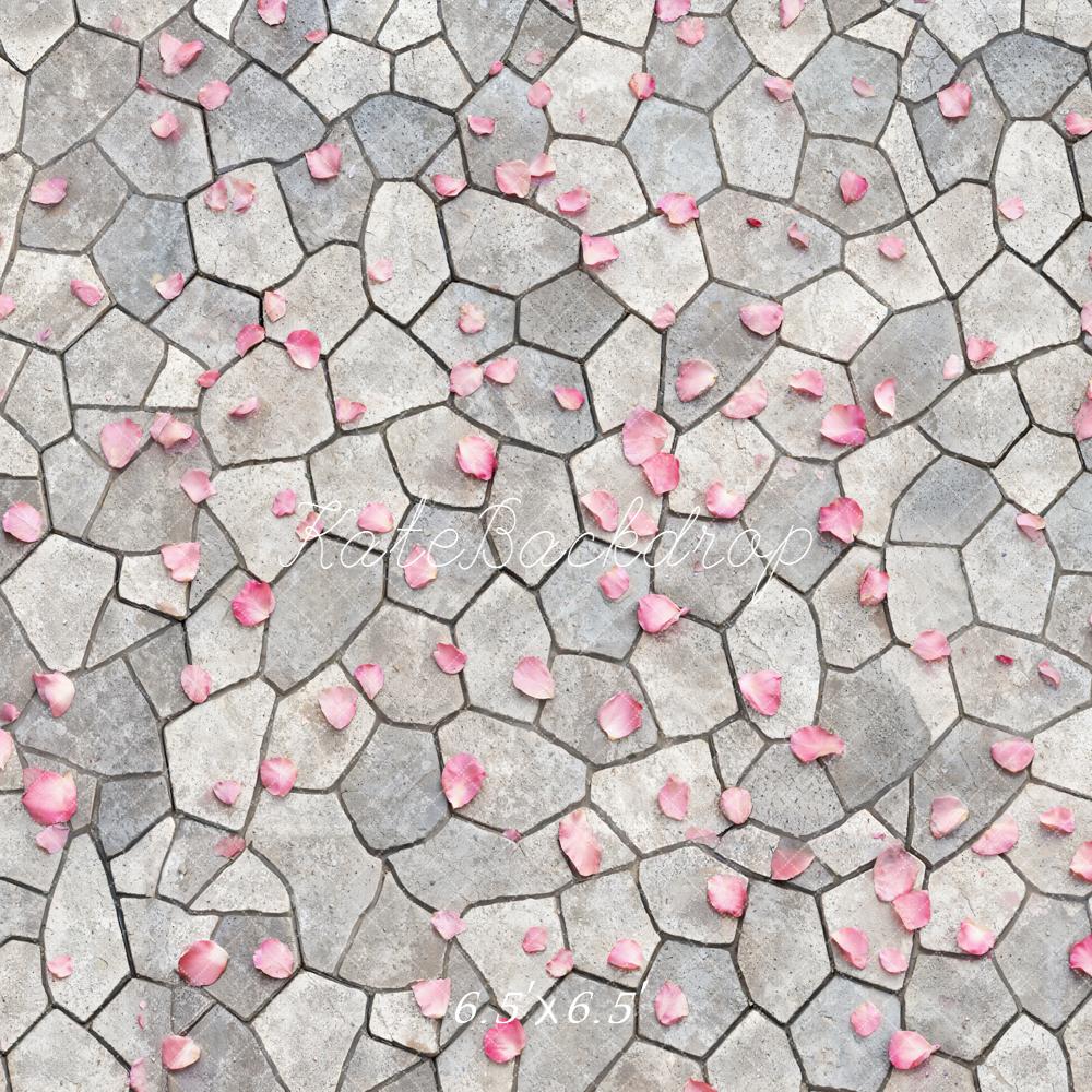Kate Cobblestone Floor Pink Petals Backdrop Designed by Emetselch - Image 2