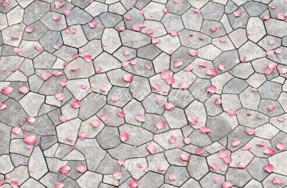 Kate Cobblestone Floor Pink Petals Backdrop Designed by Emetselch - Image 4