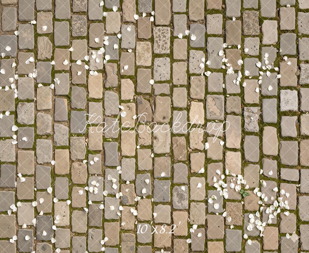 Kate Cobblestone Floor White Petals Backdrop Designed by Kate Image - Image 6