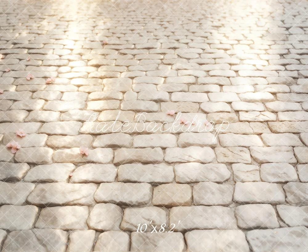 Kate Cobblestone Floor Light Fleece Backdrop Designed by Kate Image - Image 3