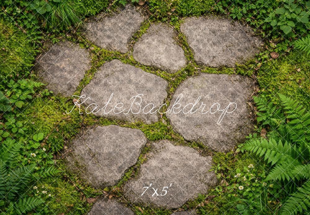 Kate Cobblestone Moss Ferns Floor Backdrop Designed by Vertigo Productions