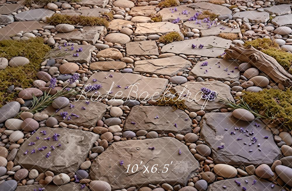 Kate Cobblestone Path Pebbles Moss Backdrop Designed by Kate image - Image 4