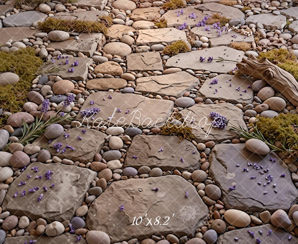 Kate Cobblestone Path Pebbles Moss Backdrop Designed by Kate image - Image 6