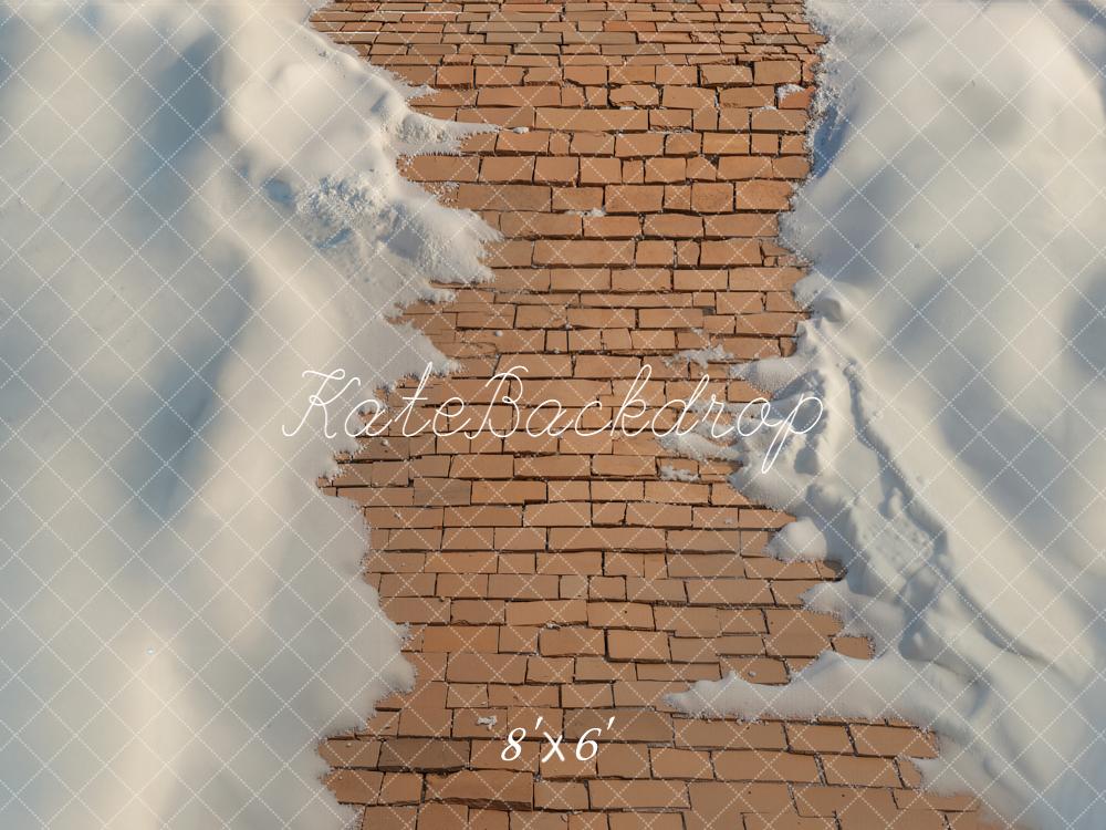 Kate Cobblestone Path Snow Floor Backdrop Designed by Emetselch - Image 3