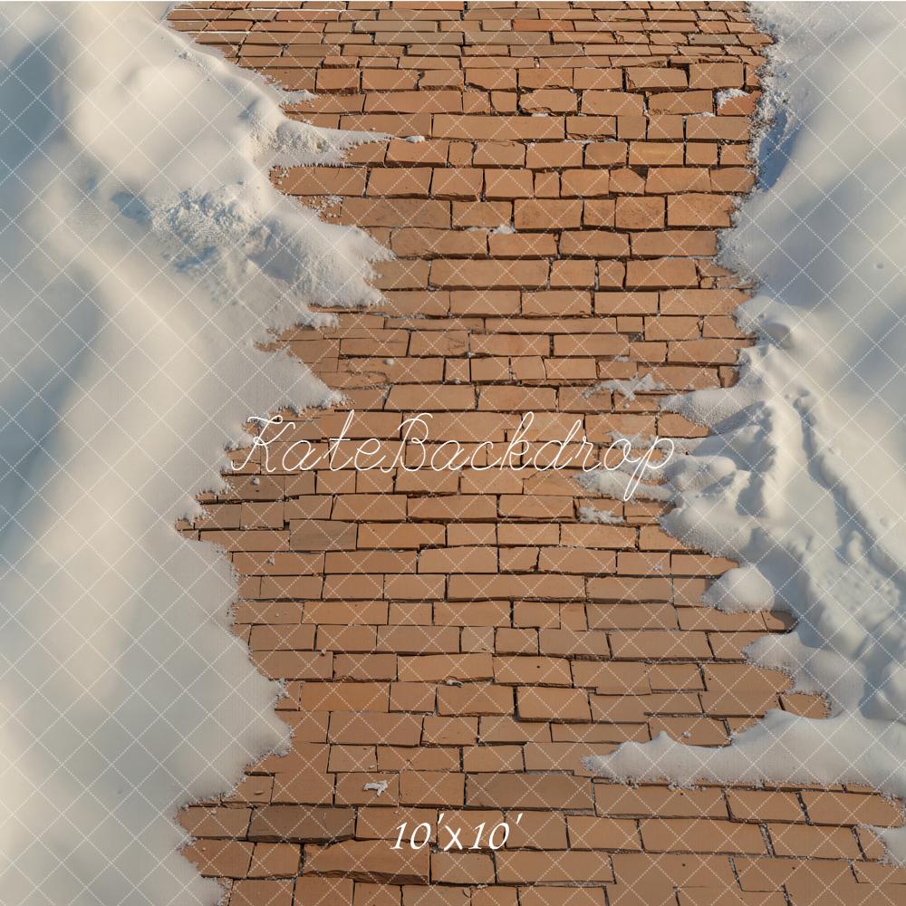 Kate Cobblestone Path Snow Floor Backdrop Designed by Emetselch - Image 7