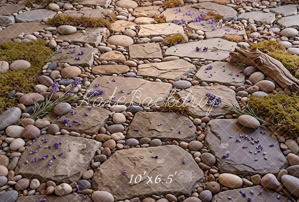 Kate Cobblestone Path Stones Moss Fleece Backdrop Designed by Kate image - Image 2