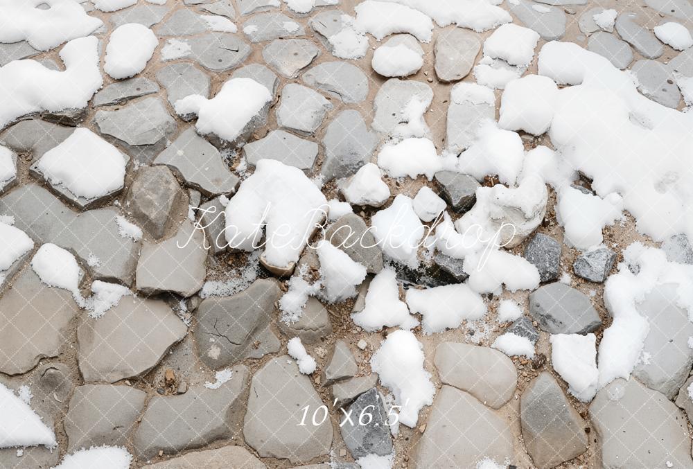 Kate Cobblestone Snow Ground Floor Fleece Backdrop Designed by Kate Image - Image 2