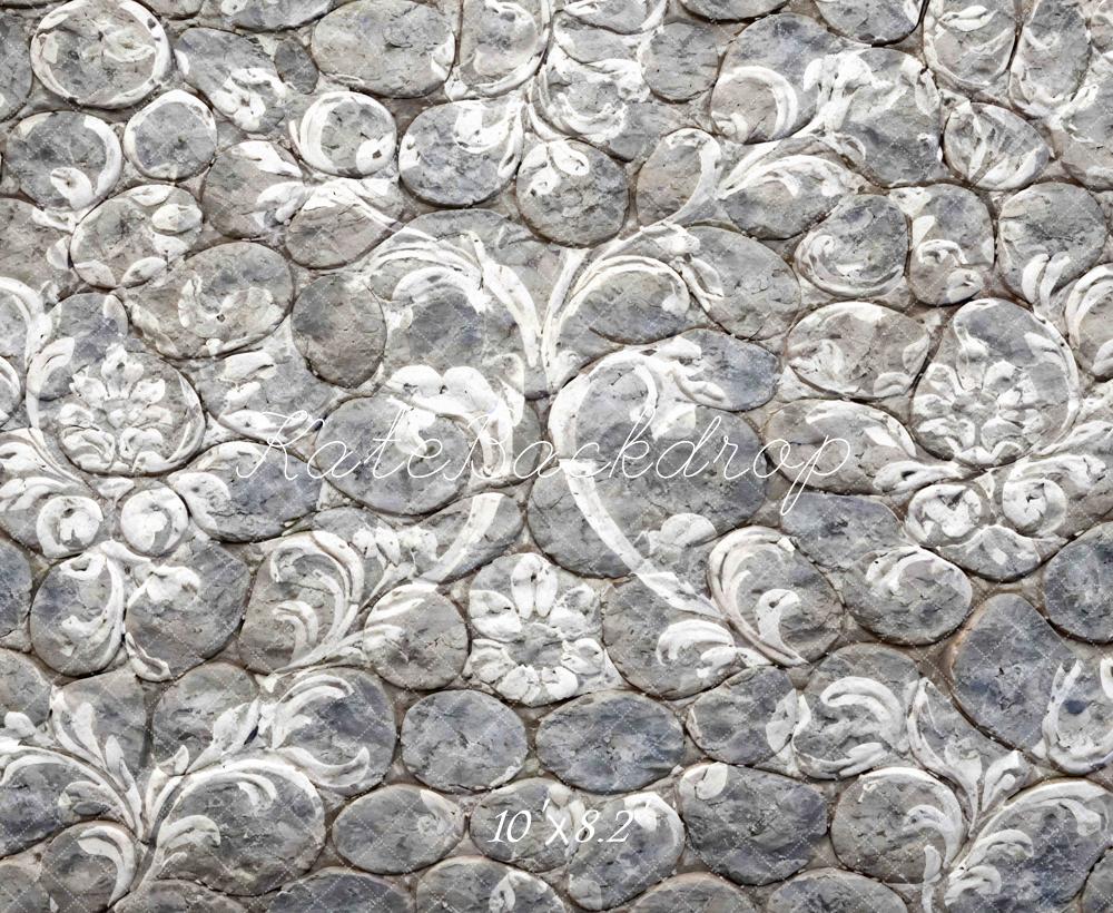 Kate Cobblestone White Floral Pattern Floor Backdrop Designed by Mini MakeBelieve - Image 6