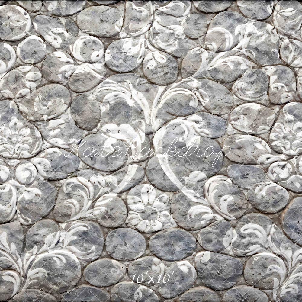 Kate Cobblestone White Floral Pattern Floor Backdrop Designed by Mini MakeBelieve - Image 7