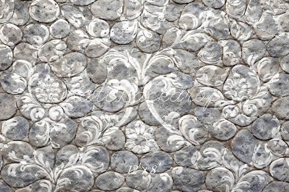 Kate Cobblestone White Floral Pattern Floor Backdrop Designed by Mini MakeBelieve - Image 8