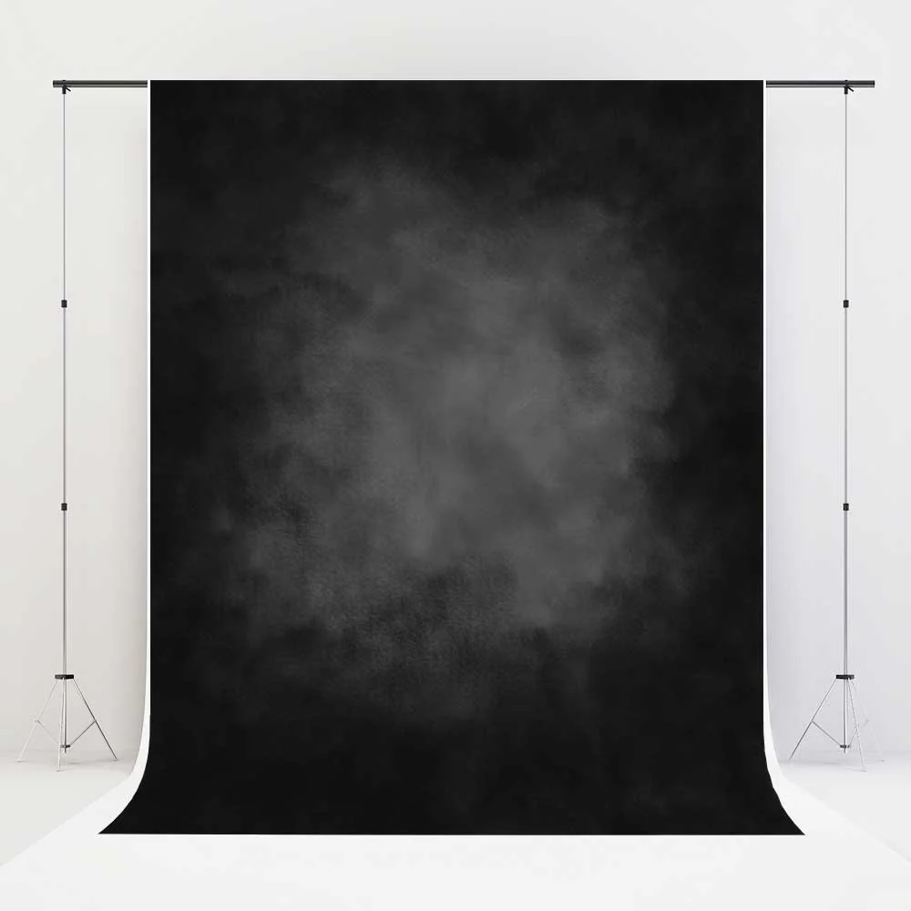 Kate Cold Black Around Gray Texture Abstract Fleece Backdrop Portrait - Image 2