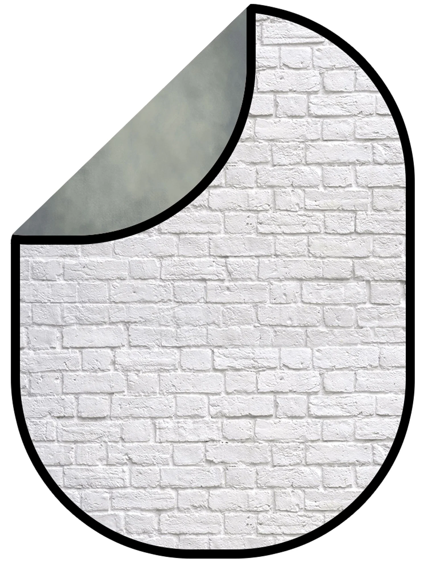Kate Cold Tones Of Gray And Little Green/White Brick Solid Collapsible Backdrop Photography 5X6.5ft(1.5x2m) - Image 6